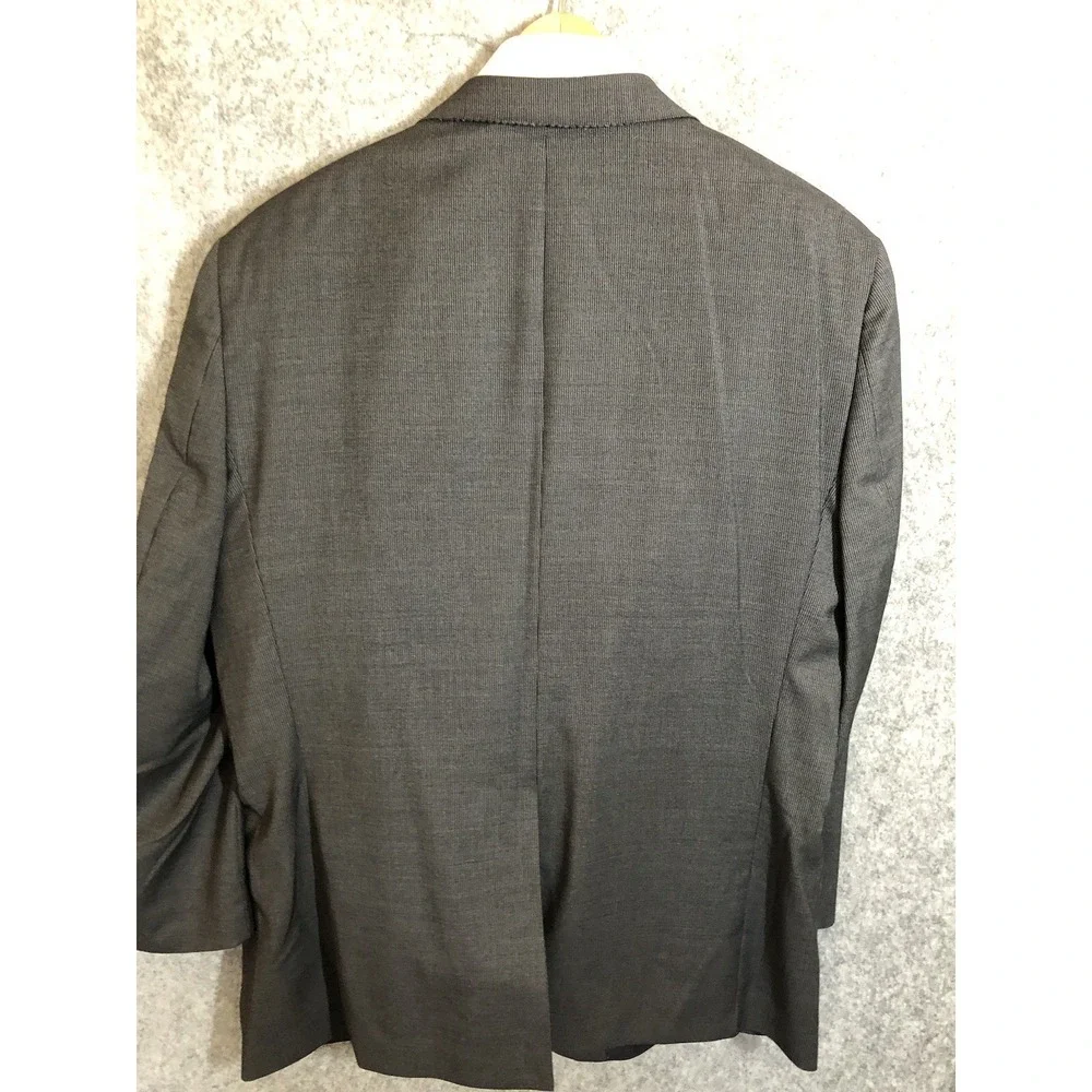 Hart Schaffner Marx Blazer 46R Black Micro Stripe Classic Suit Coat Jacket USA